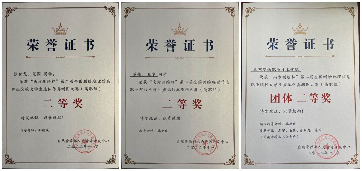 說明: I:\新聞稿、微信公眾號\上傳資料\2023年1-6\2023.2.19我校在第二屆全國測繪地理信息職業院校大學生虛擬仿真測圖大賽中獲獎.files\證書合并.jpg